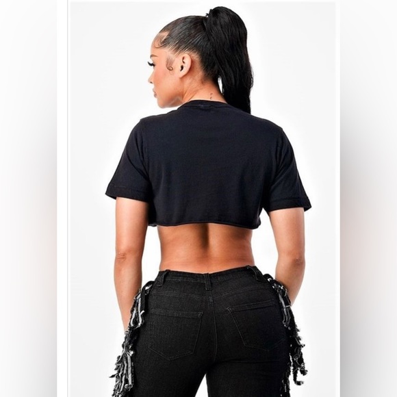 Black “Wild Soul” Crop Top - Picture 2 of 2